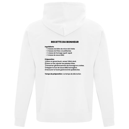 Hoodie "Recette du bonheur" imprimé