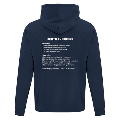 Hoodie "Recette du bonheur" imprimé