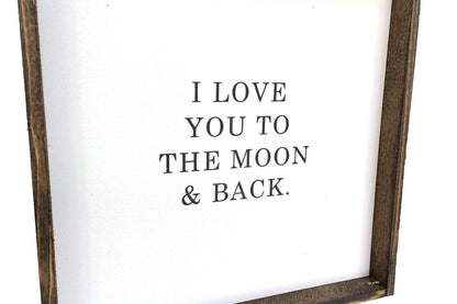 I Love You to the Moon & Back Wood Sign – Nursery Wall Art - AURABAGS SHOP