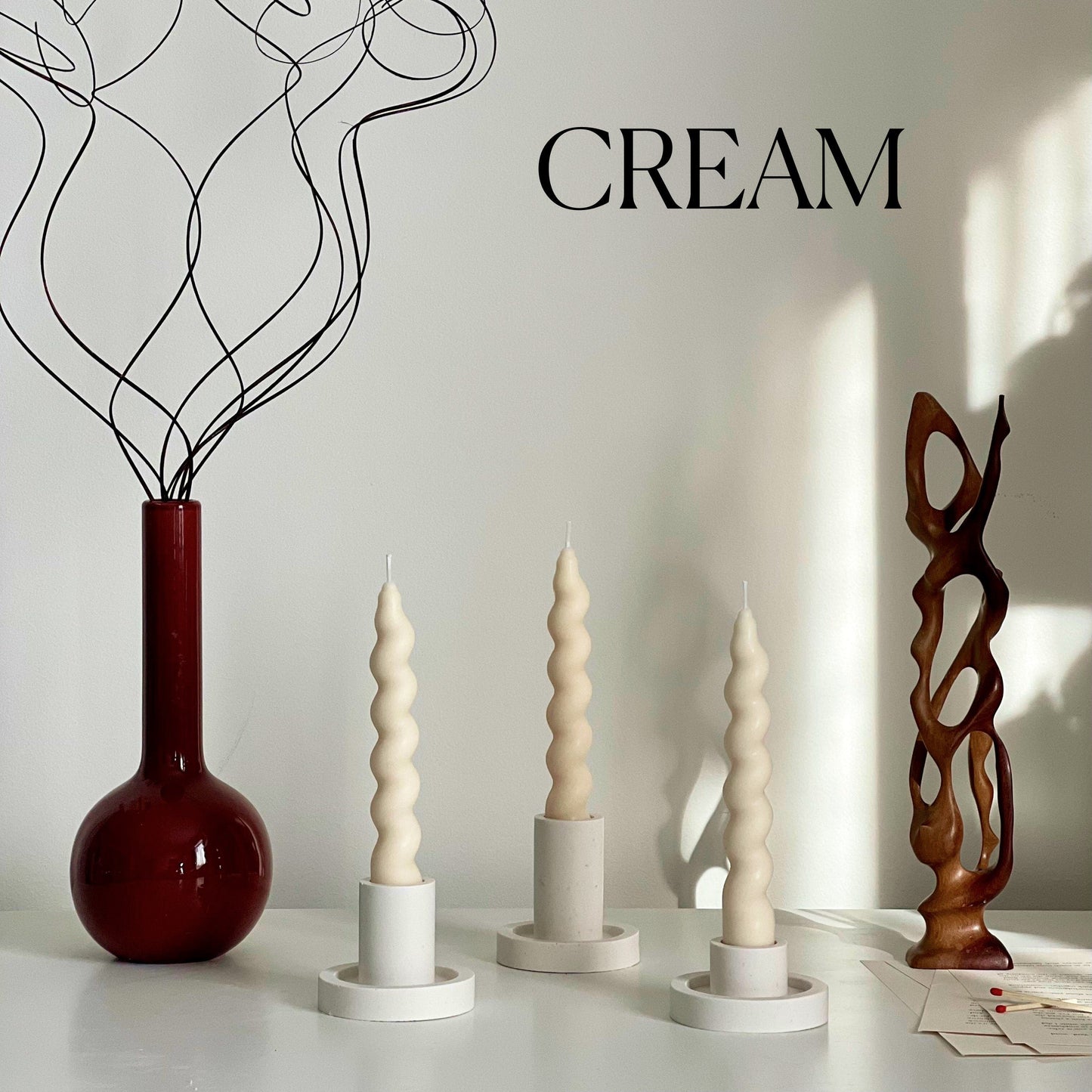 Twisted Soy Wax Taper Candle | Handmade Home Decor