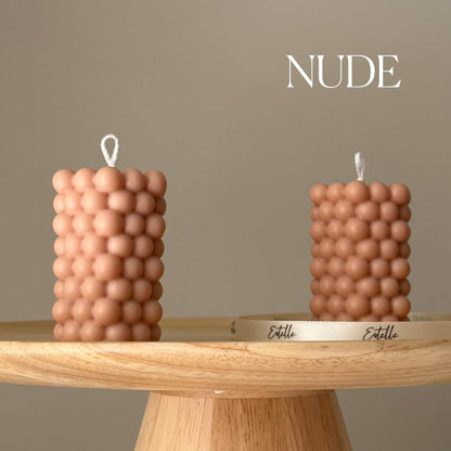 Bubble Soy Pillar Candle: Handmade Home Decor Gift