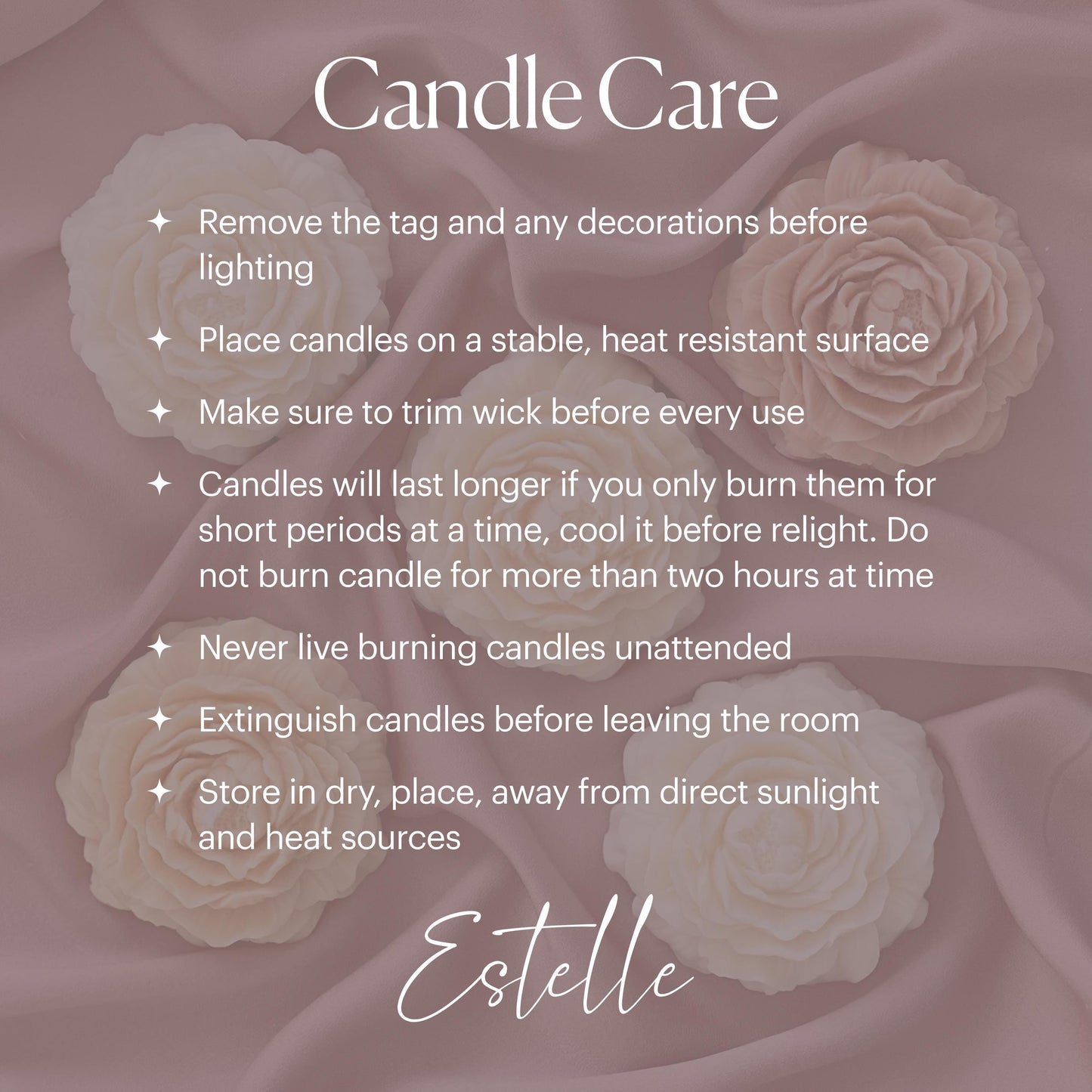 Flower Pillar Soy Candle: Handmade Home Decor, New Home Gift