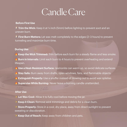Camelia Flower Soy Wax Candle in Jesmonite Jar: Handmade Scented Candle