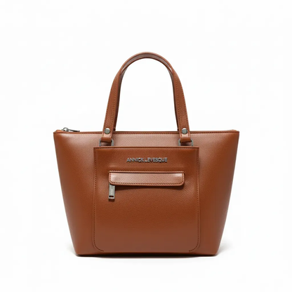 Sac à Main en Cuir véritable Cognac | Lina