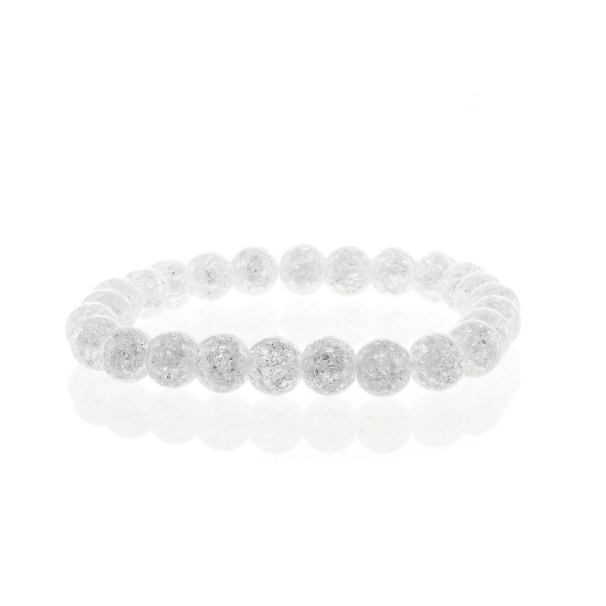Crackle Quartz Round Bracelet - 8mm