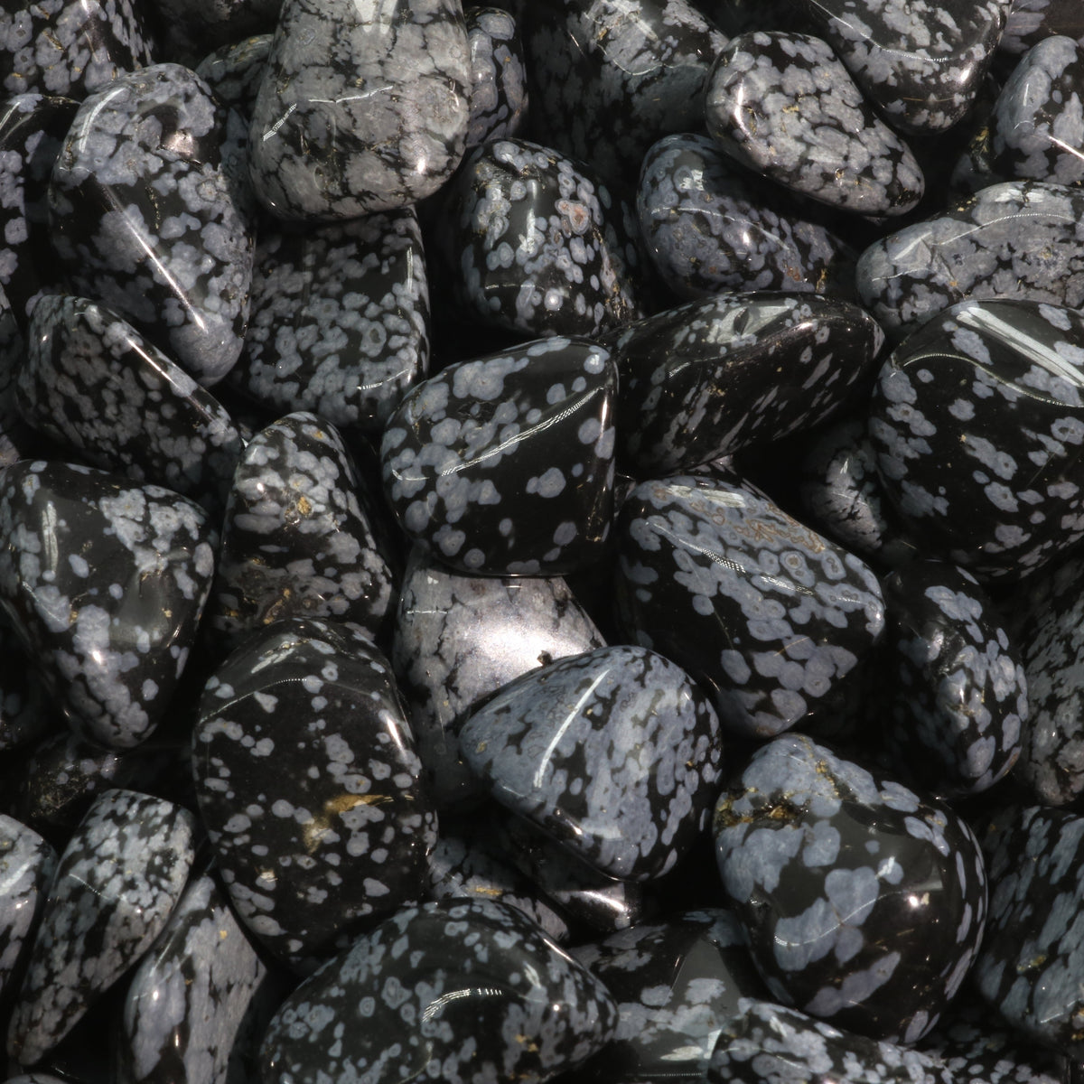 Obsidian Snowflake Tumbled Stones