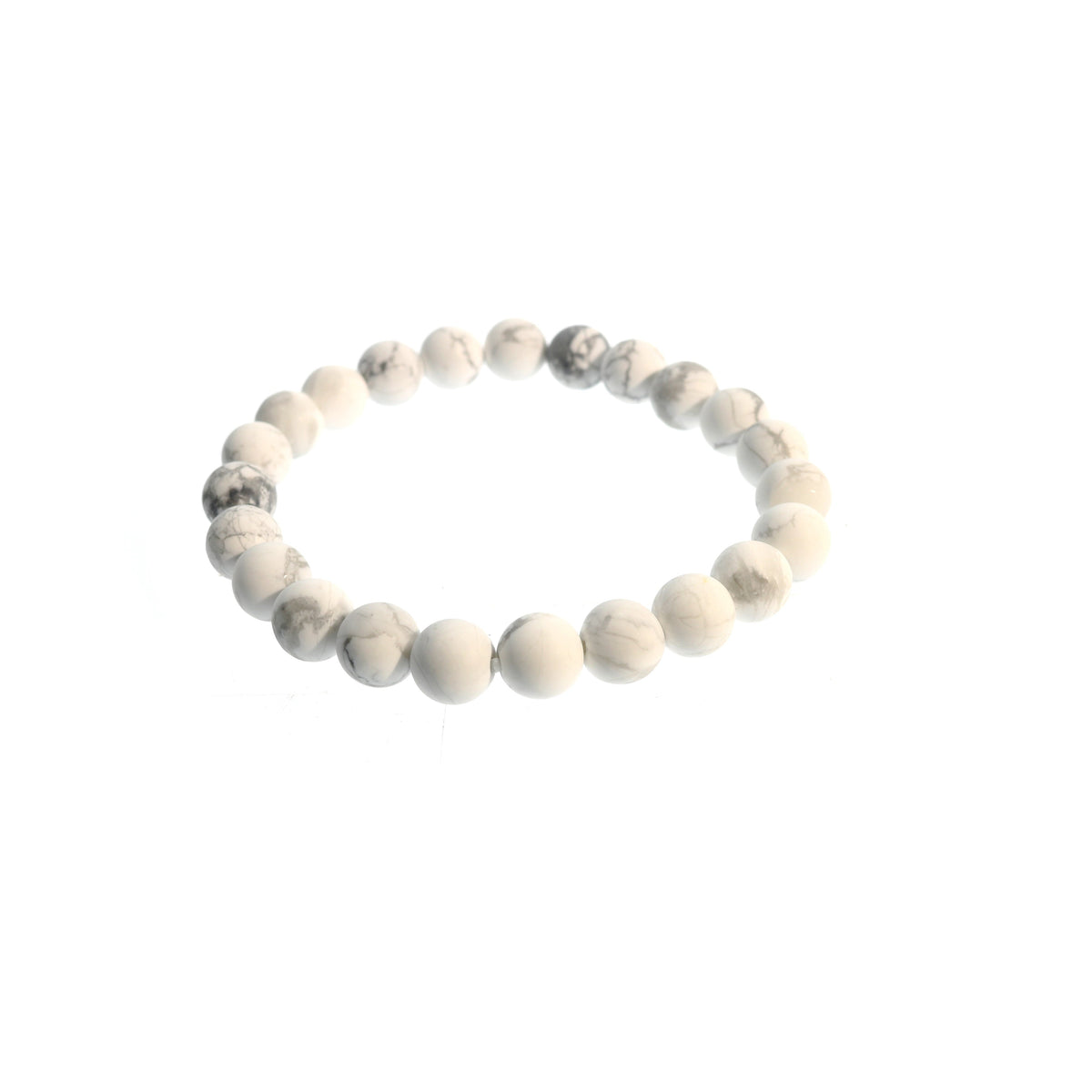 Howlite White Bead Bracelet
