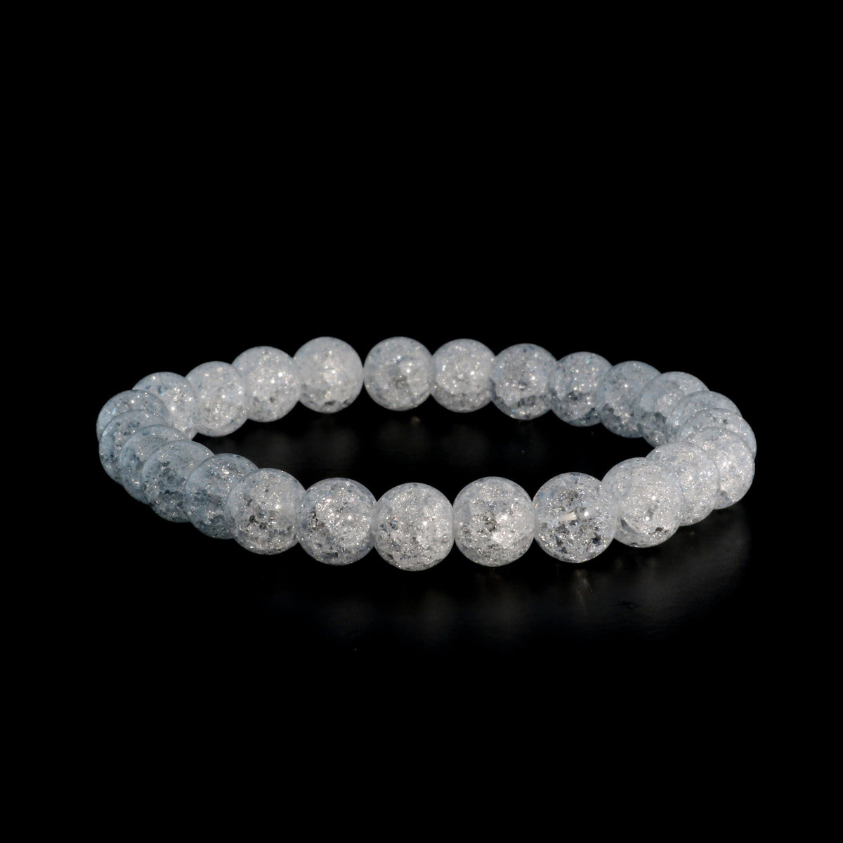 Crackle Quartz Round Bracelet - 8mm