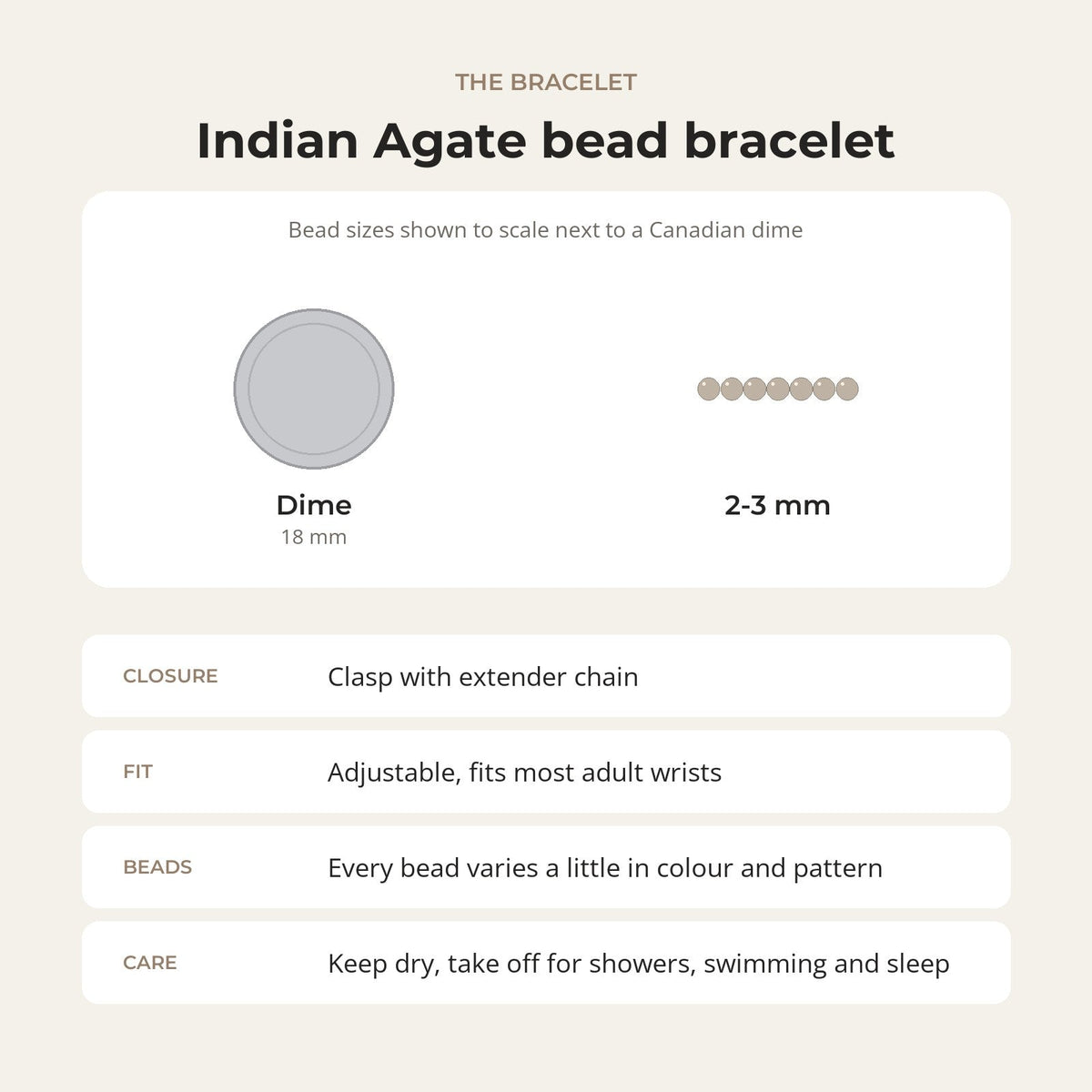 Indian Agate Bracelet - 2-3mm
