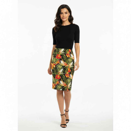 Jupe fleurie extensible