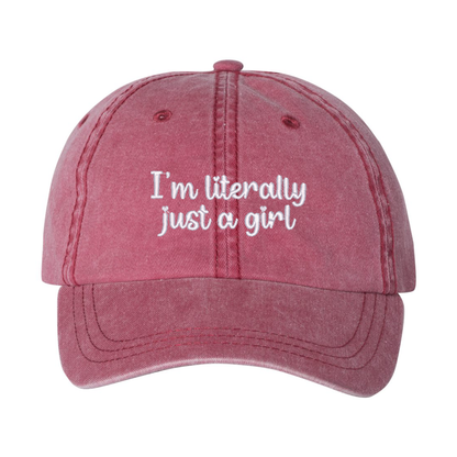 Casquette délavée "I'm Literally Just A Girl" brodée
