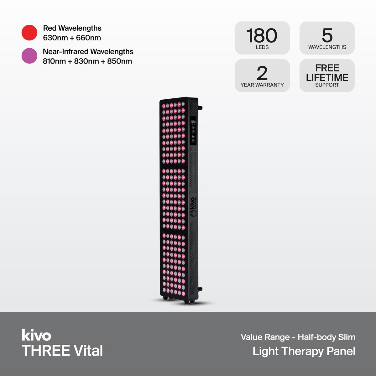 Kivo THREE Series - Medium Red Light Therapy Panel