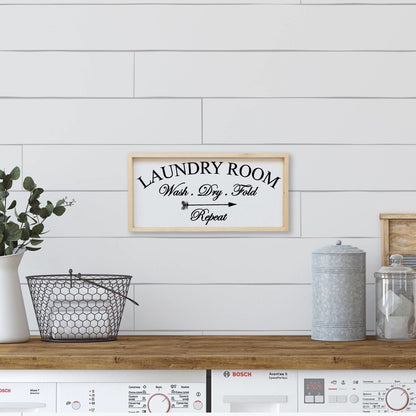 Laundry Room Wood Sign - AURABAGS SHOP