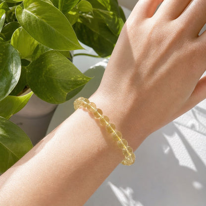 Lemon Quartz Round Bracelet - 8mm