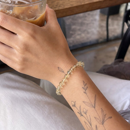 Lemon Quartz Round Bracelet - 8mm