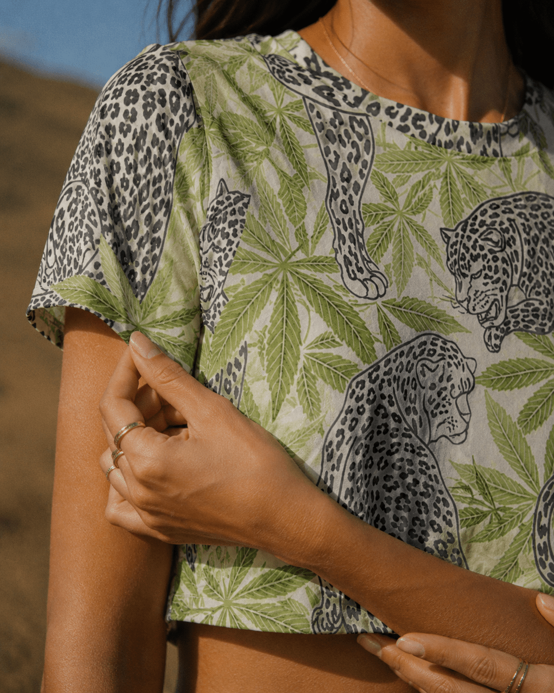 Leopard Cropped Ralgan T-Shirt