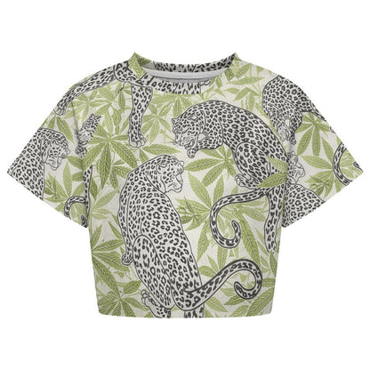 Leopard Cropped Ralgan T-Shirt