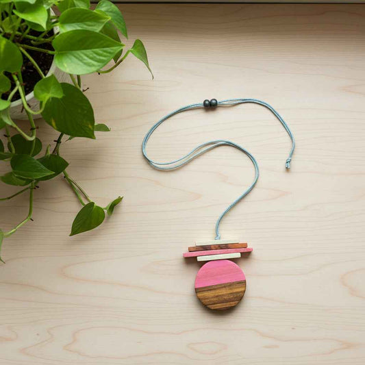 Wooden Geometric Shape Necklace