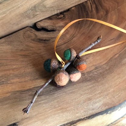 Acorn Stem | Felted | Brown & Green