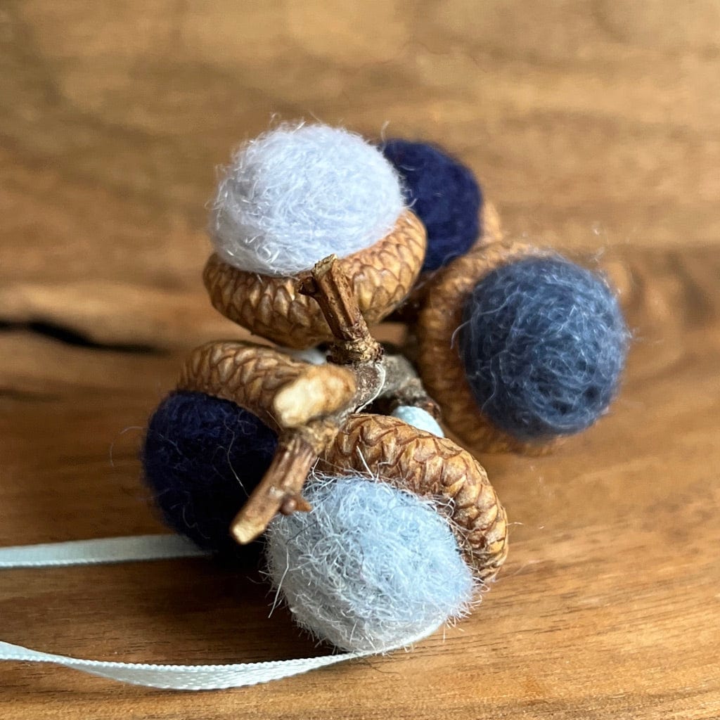 Acorn Stem | Felted | Shades of Blue Grey