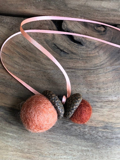Double Felted Acorn | Burnt Umber & Terra Cotta | Aromatherapy Diffuser
