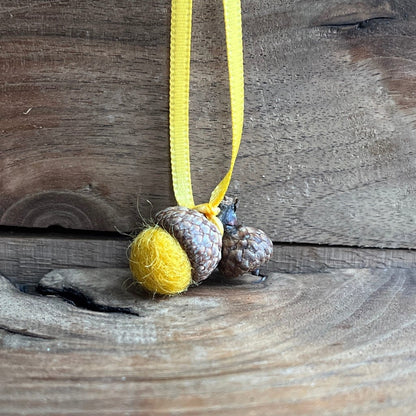 Tiny Felted Acorn | Yellow Baby | Aromatherapy Diffuser