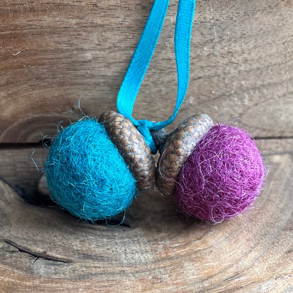 Double Felted Acorn | Teal & Mulberry | Aromatherapy Diffuser