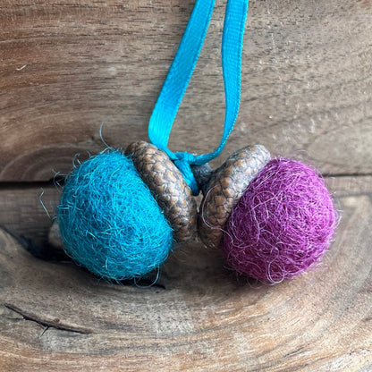 Double Felted Acorn | Teal & Mulberry | Aromatherapy Diffuser