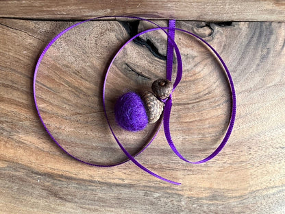 Tiny Felted Acorn | Purple Baby | Aromatherapy Diffuser
