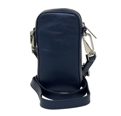 Petit Sac à bandoulière en Cuir Bleu Marine | Marie-Pierre