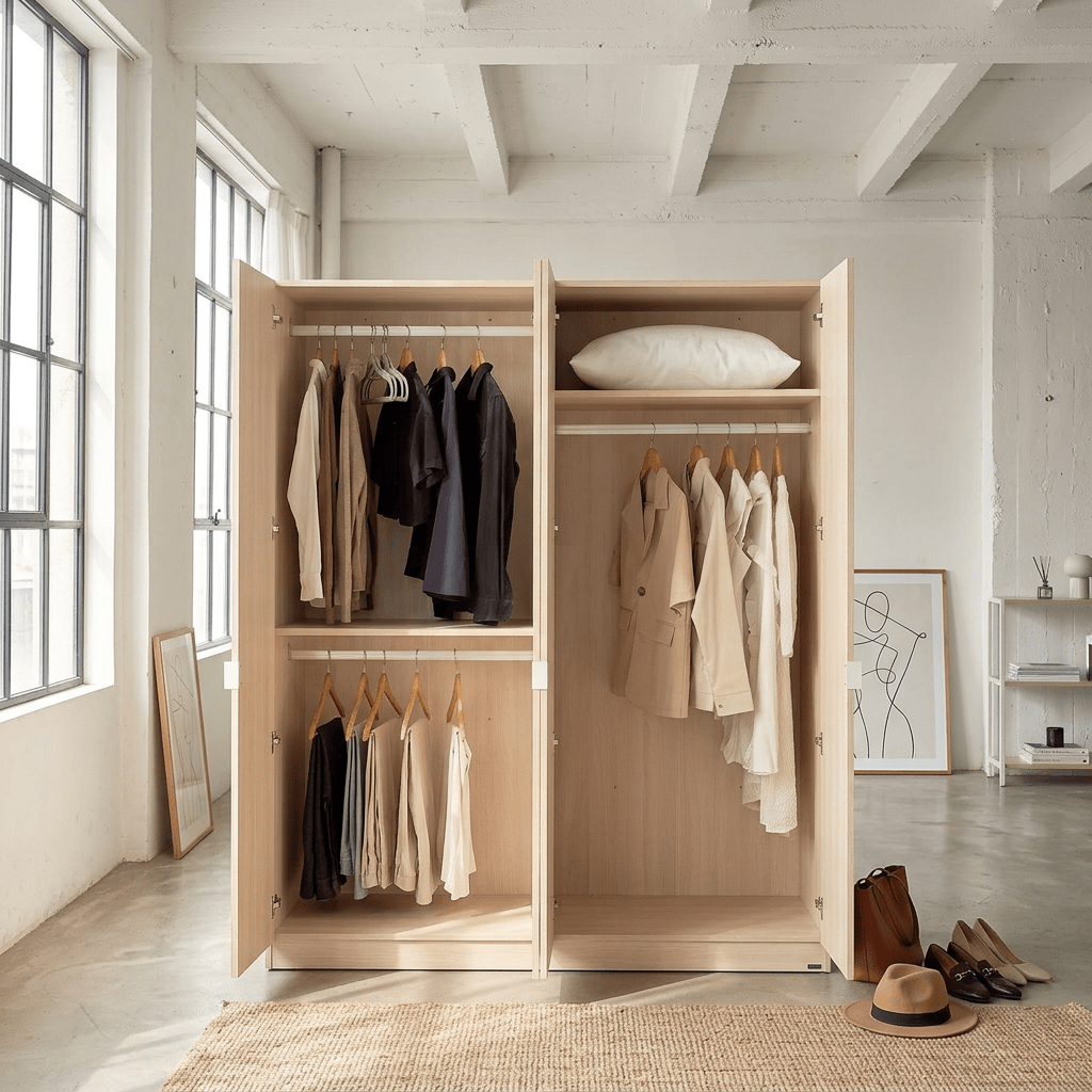 Monza Kleiderschrank aus Holz, 4-türig