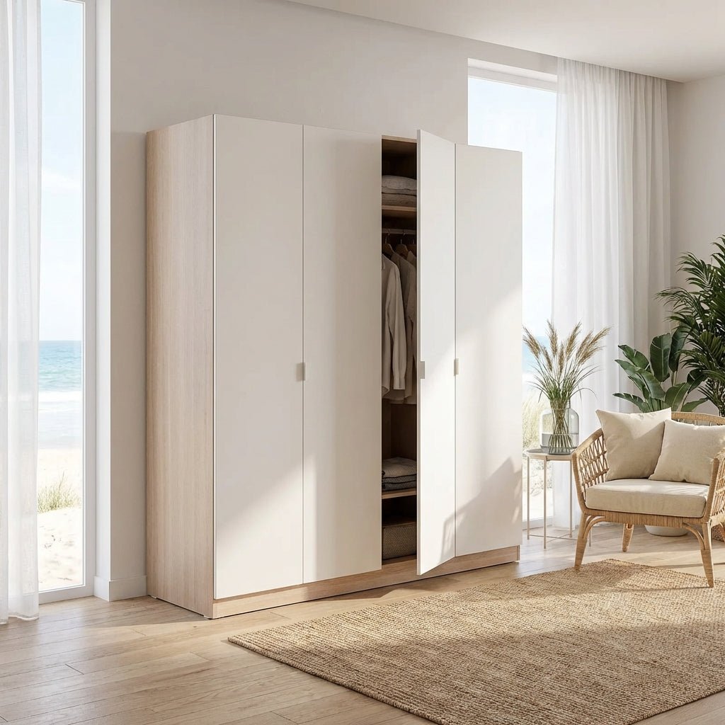 Monza Kleiderschrank aus Holz, 4-türig