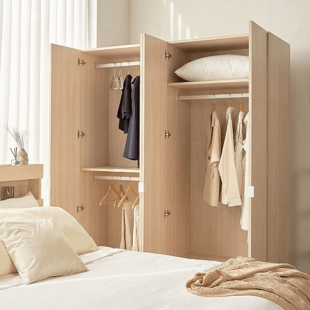 Monza Kleiderschrank aus Holz, 4-türig
