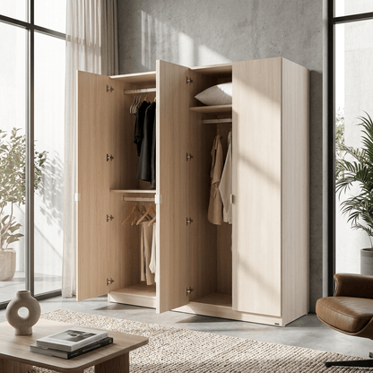 Monza Kleiderschrank aus Holz, 4-türig