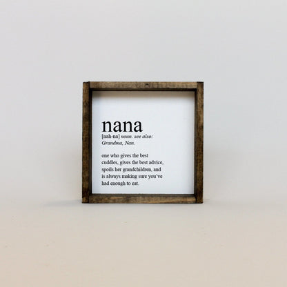 Nana Definition Wood Sign - AURABAGS SHOP