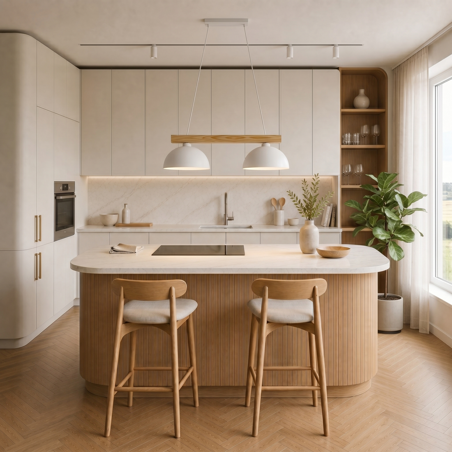 OSLO Weiße Skandinavische Hängelampe für Kücheninsel & Esszimmer
