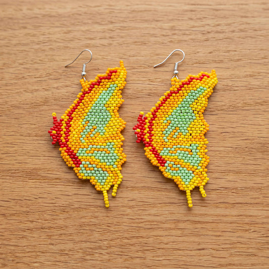 Beaded Butterfly Earrings — Harvest Colourways