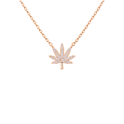 ROSE GOLD CANNABIS LEAF NECKLACE