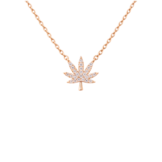 ROSE GOLD CANNABIS LEAF NECKLACE