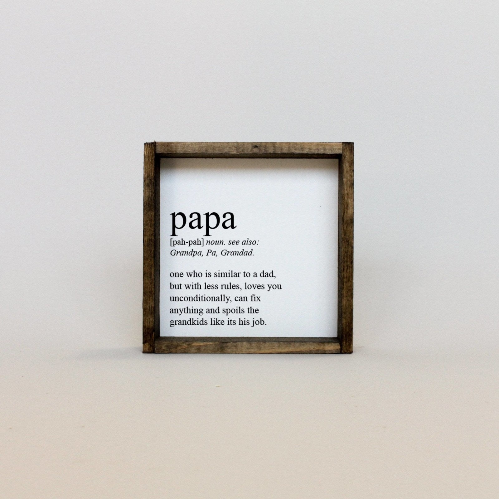 Papa Definition Wood Sign– Grandfather Gift Wall Art - AURABAGS SHOP