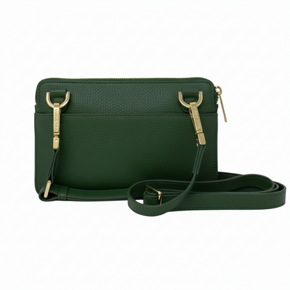 Petit Sac bandoulière en Cuir Véritable Vert - Anita