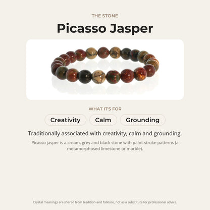 Picasso Jasper Bead Bracelet