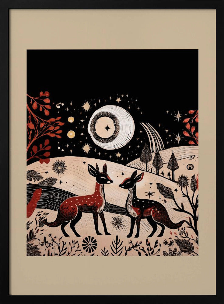 Wandbild Skandinavisches Folk und Strickwaren: Folklore Feiertag 2 Leinwanddruck