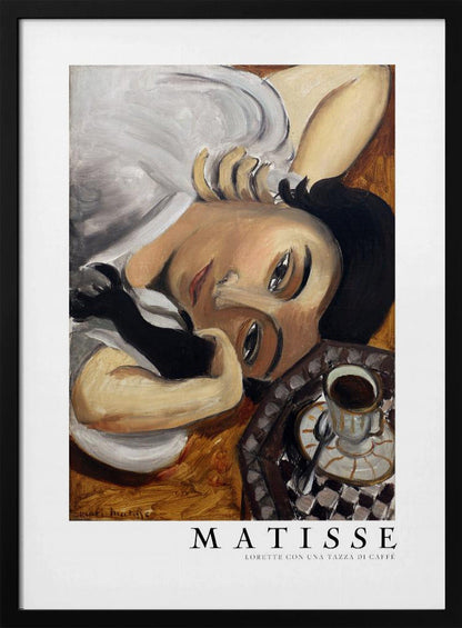 Wandbild Lorette Con Una Tazza Di Caffe 1916 mit Rahmen