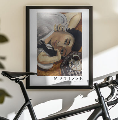 Wandbild Lorette Con Una Tazza Di Caffe 1916 mit Rahmen