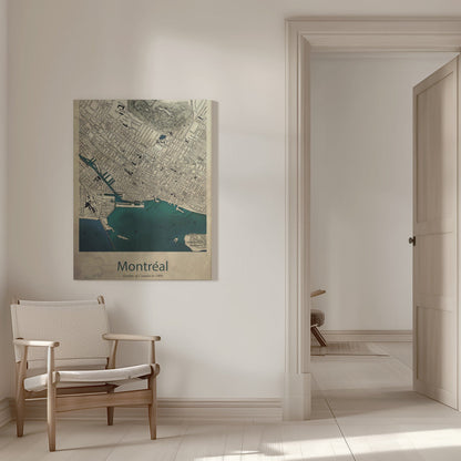 Wall art Montreal map
