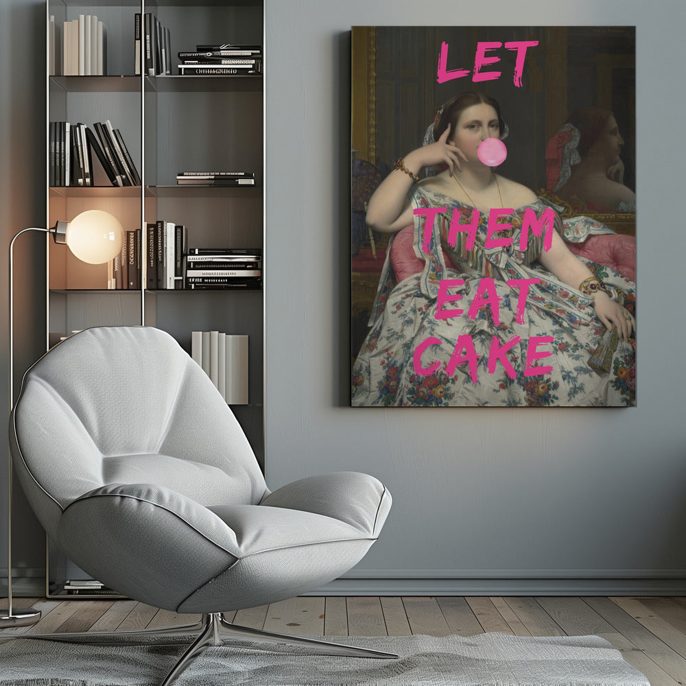 Wandbild Let Them Eat Cake, Bubble Gum Vintage Porträt