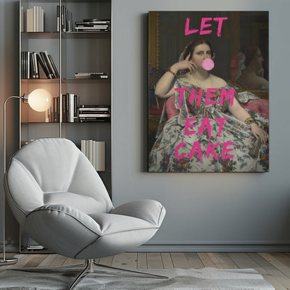 Wandbild Let Them Eat Cake, Bubble Gum Vintage Porträt