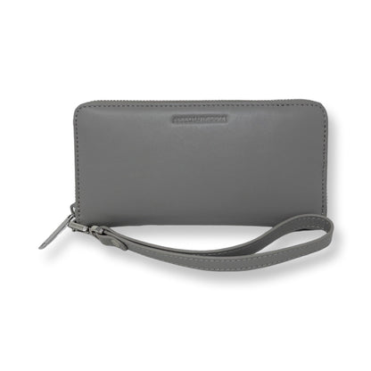 Petit Portefeuille en cuir véritable Gris, Carla
