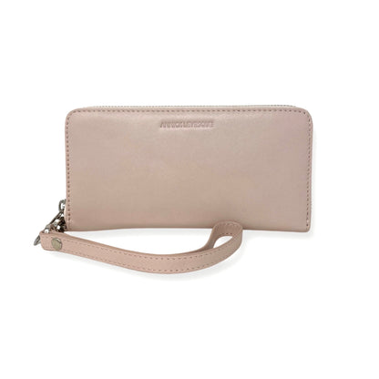 Portefeuille en cuir véritable Rose Blush, Carla